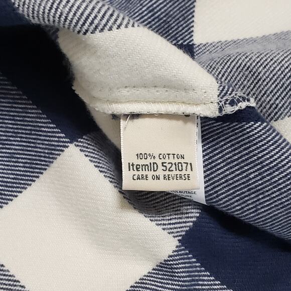LL Bean Womens Brushed Flannel Shirt Blue Gingham Relaxed Fit Sz XLP Pockets - Picture 6 of 11
